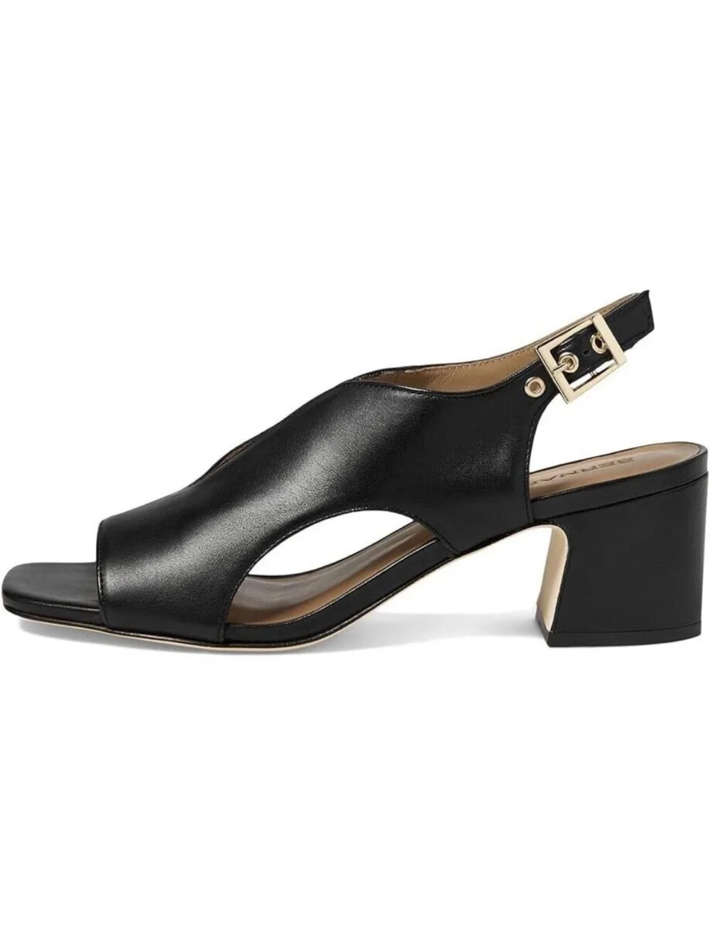 Bernardo Bedford Sandals Size 10 Black Antique Calf Block Heel Slingback NWT